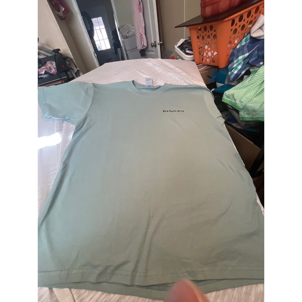 OLD GUYS RULE Mens XL T Shirt Short Sleeve Crew Neck Graphic Tee Blue Pre Shrunk